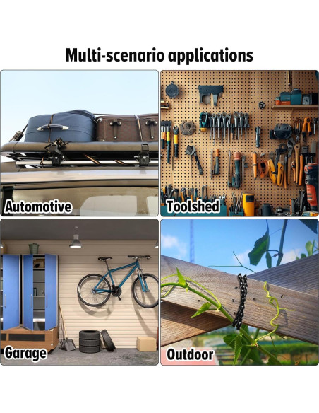 6 Correos de Cable de Silicona Yolev 60cm Reutilizables Negros