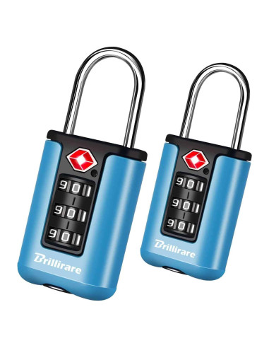 2 Candados de Equipaje Brillirare Aprobados por TSA Azul