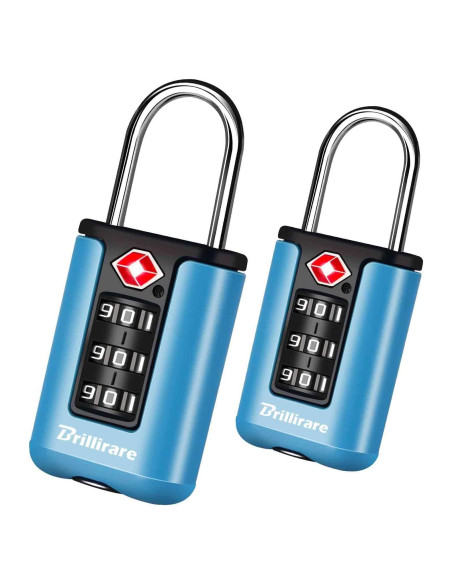 2 Candados de Equipaje Brillirare Aprobados por TSA Azul