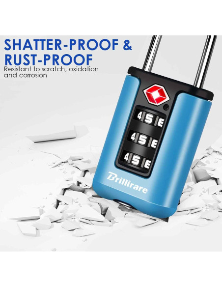 2 Candados de Equipaje Brillirare Aprobados por TSA Azul