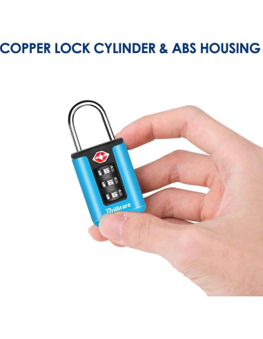 2 Candados de Equipaje Brillirare Aprobados por TSA Azul