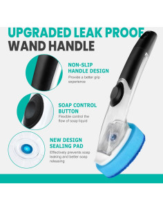 Mango de Fregona HELIME con 5 Recambios Antimicrobianos 2