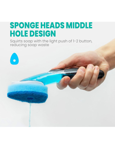 Mango de Fregona HELIME con 5 Recambios Antimicrobianos