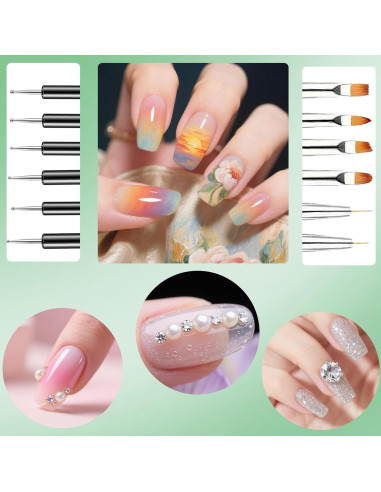 Kit de Pinceles de Arte de Uñas FULINJOY 6PCS Doble Extremo