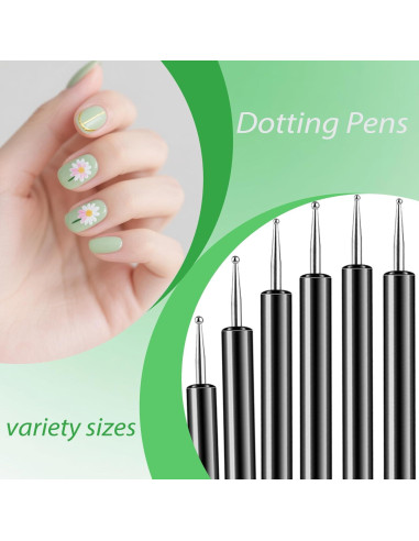 Kit de Pinceles de Arte de Uñas FULINJOY 6PCS Doble Extremo