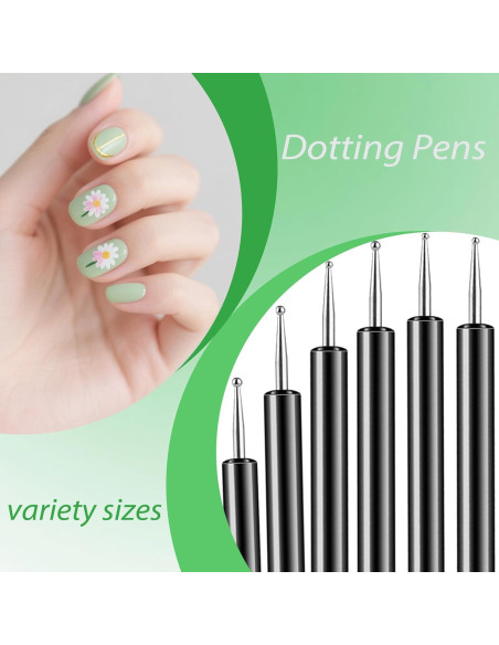 Kit de Pinceles de Arte de Uñas FULINJOY 6PCS Doble Extremo