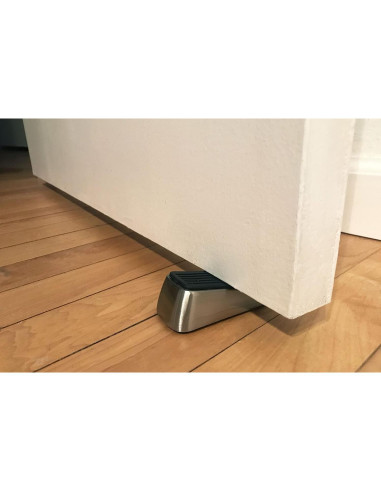 Cuña de puerta metálica Shepherd Hardware 3314 níquel satinado