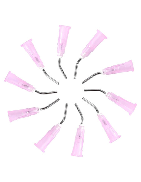 Puntas de Dispensa Curvadas JMU 18G Rosa - 300 Pcs Desechables