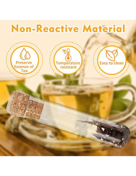 Filtros de Té de Vidrio Whaline 6 Pcs con Corcho 15.5 cm