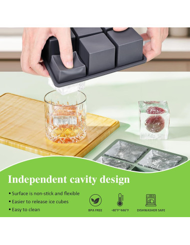 Bandeja de Hielo Grande GGUW para Whisky - 18 Cubos 5 cm