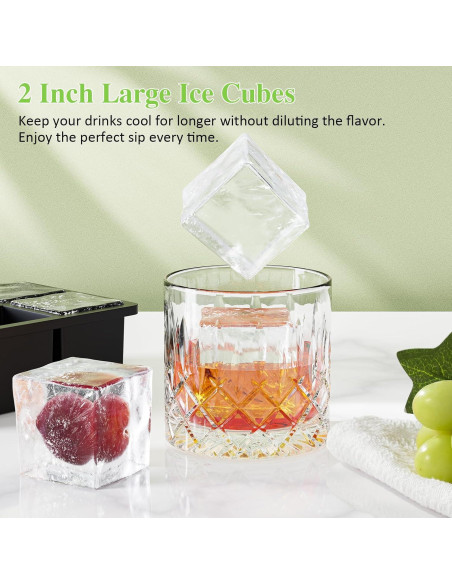 Bandeja de Hielo Grande GGUW para Whisky - 18 Cubos 5 cm