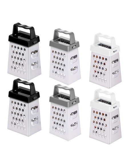 6 Mini Ralladores de Queso YBEATY Acero Inoxidable 4 Lados