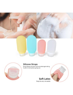 Set de 7 Botellas de Viaje ONIYSA Silicona 60ml 90ml 2