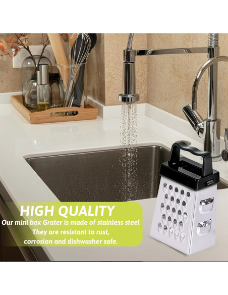 6 Mini Ralladores de Queso YBEATY Acero Inoxidable 4 Lados