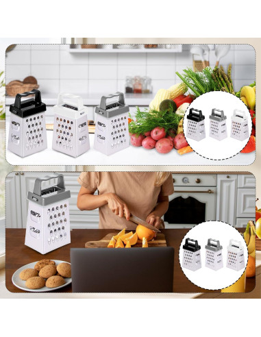 6 Mini Ralladores de Queso YBEATY Acero Inoxidable 4 Lados