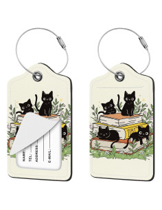 Etiqueta de Equipaje Nyixblyre Gato Negro 7.29x11.61cm