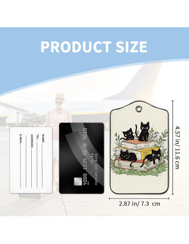 Etiqueta de Equipaje Nyixblyre Gato Negro 7.29x11.61cm