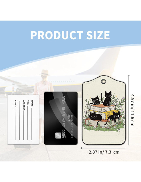 Etiqueta de Equipaje Nyixblyre Gato Negro 7.29x11.61cm