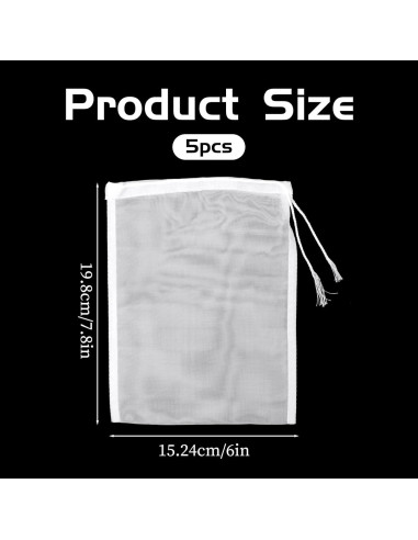 5 Bolsas de Filtro de Nylon Xthrotsenk 15.5x19.7cm para Cerveza