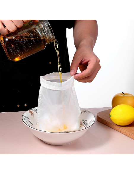 5 Bolsas de Filtro de Nylon Xthrotsenk 15.5x19.7cm para Cerveza