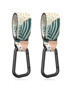 Ganchos para Cochecitos Gukeniu - 2 Piezas, Hoja Abstracta