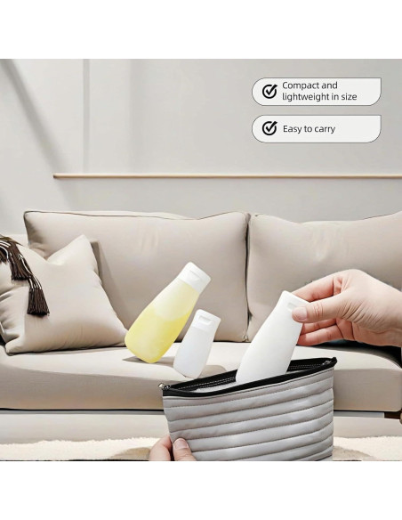 Conjunto de Botellas de Viaje Chinshwehaw 3-Pack Silicona 30ml 60ml 100ml