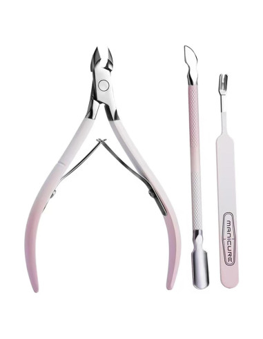 Juego de Recortadores de Cutículas Kylara 3 en 1 Acero Inoxidable