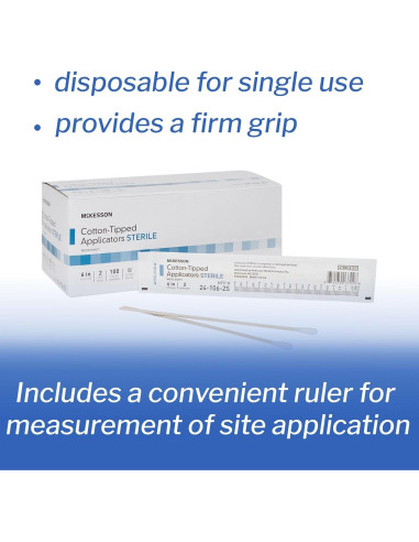 Hisopos de Algodón Estériles McKesson 15 cm - Caja de 200
