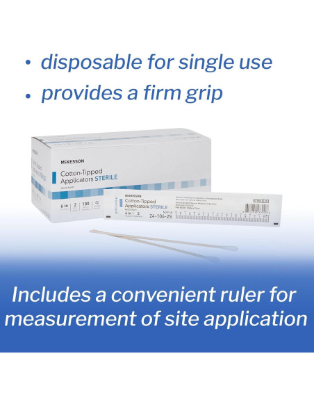 Hisopos de Algodón Estériles McKesson 15 cm - Caja de 200