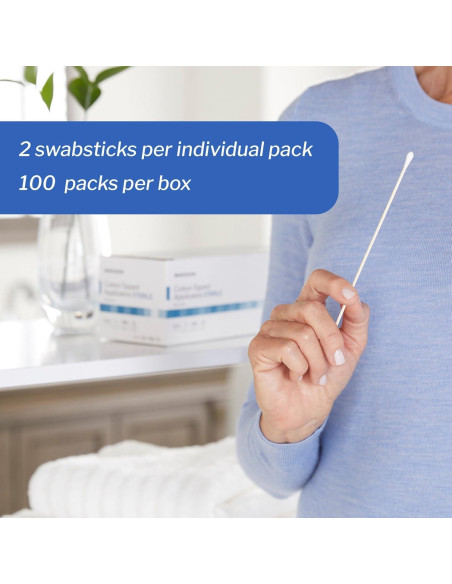 Hisopos de Algodón Estériles McKesson 15 cm - Caja de 200