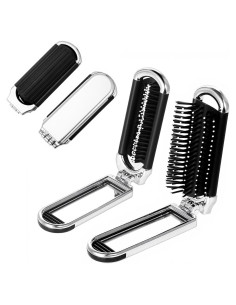 2 Cepillos de Pelo Plegables con Espejo Gtziqa - Portátiles