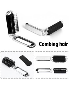2 Cepillos de Pelo Plegables con Espejo Gtziqa - Portátiles 2