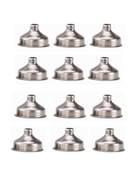12 Mini Embudos Acero Inoxidable 3.68 cm YIKANGHENG
