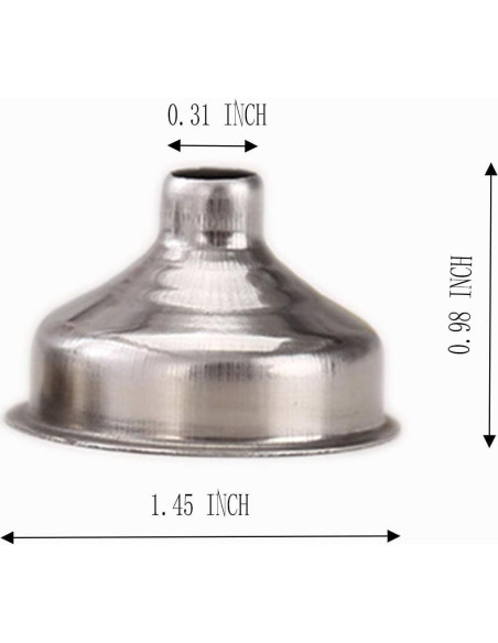 12 Mini Embudos Acero Inoxidable 3.68 cm YIKANGHENG