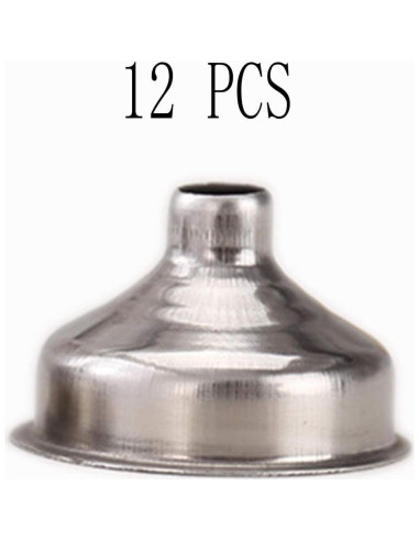 12 Mini Embudos Acero Inoxidable 3.68 cm YIKANGHENG