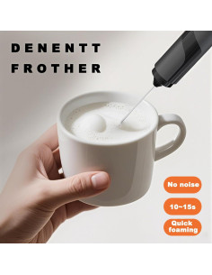 Espumador de Leche DENENTT NPQ con Tapa - 108.9g, Silencioso 2