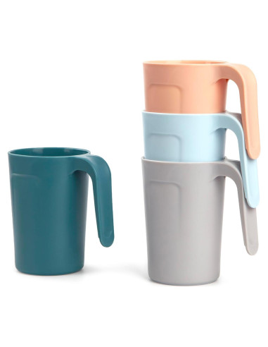 Set de 4 Tazas de Plástico Reutilizables 12 oz Zoeynex