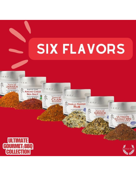 Colección de Sazonadores BBQ Gourmet Gustus Vitae - 6 Latas