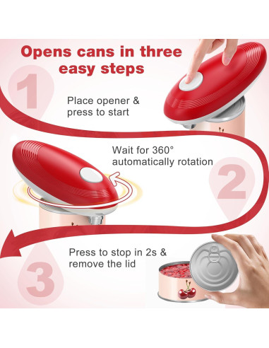 Abrelatas Eléctrico Brilam KGQ-6B Automático Rojo