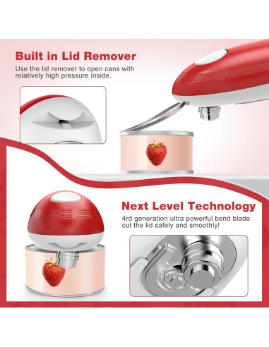 Abrelatas Eléctrico Brilam KGQ-6B Automático Rojo