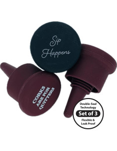 Tapones de Silicona para Vino Countables - Paquete de 3 Reutilizables 2