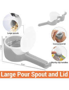 Juego de 4 Clips de Sellado LetLife para Snacks - Grises y Blancos 2