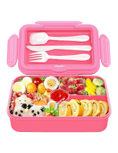 Caja de Almuerzo Bento DaCool Rosa 7.5 Tazas 4 Compartimentos