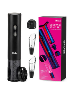 Abridor de Vino Eléctrico Hisip 5 en 1 con Batería y Accesorios