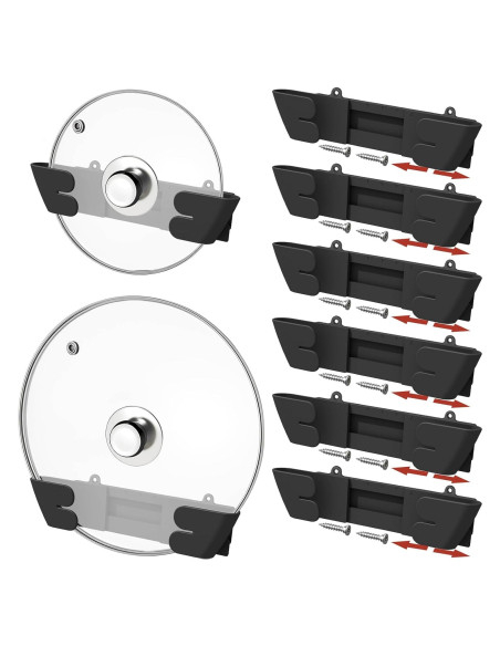 Organizador de Tapas de Olla Ajustable Nicejak 8Pack Negro