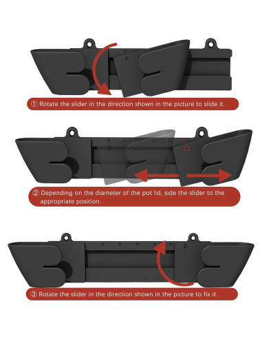 Organizador de Tapas de Olla Ajustable Nicejak 8Pack Negro