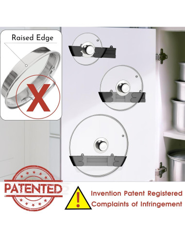 Organizador de Tapas de Olla Ajustable Nicejak 8Pack Negro