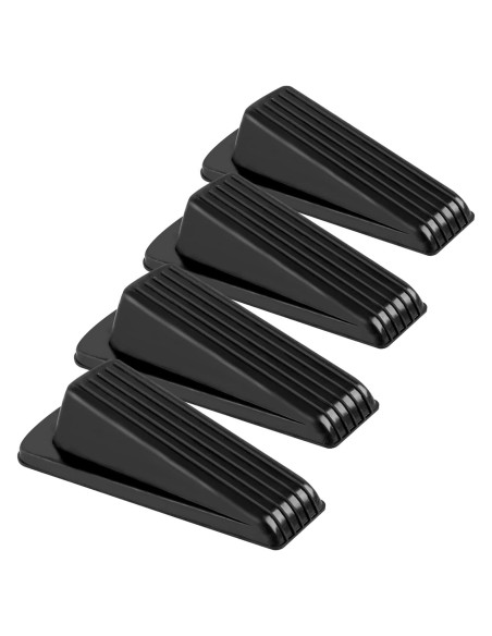 Topes de puerta Utron - Paquete de 4, goma negra, 12.2cm