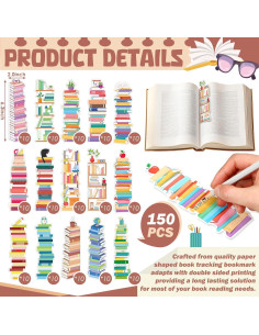 150 Marcadores de Libros Doble Cara Kolldenn 16x5 cm Multicolor 2
