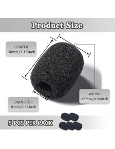 Cubiertas de Micrófono de Espuma para Auriculares - 5 Piezas 2